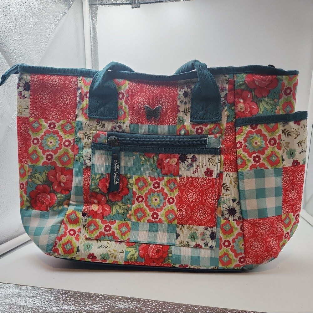 Pioneer Woman Insulated Lunch Bag Tote Blossoms Patchwork Large No Bottle